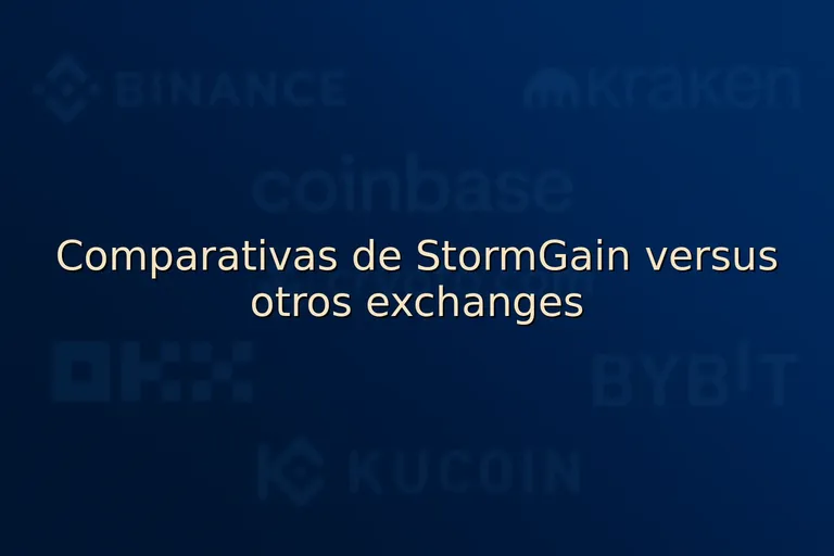 Comparativas de StormGain versus otros exchanges